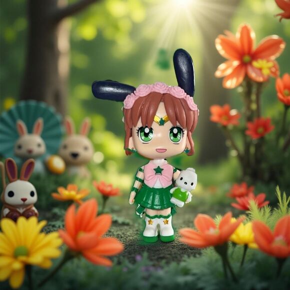 NIP Sailor Moon Jupiter & Pochacco Figure Cake Topper PVC 3” B15 - Picture 1 of 3